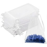 DoGeek 60PCS 3.5" X 2.8" Organza Gift Bags Jewelry Pouches Sheer Drawstring Pouches, Mesh Organza Favour Bags for Wedding Birthday Party small business (White, 3.5 x 2.8Inches)