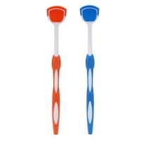2 Pack Tongue Scraper, Tongue Cleaner Brush for Adults Tongue Scrubber for Better Breath (Blue&Orange)