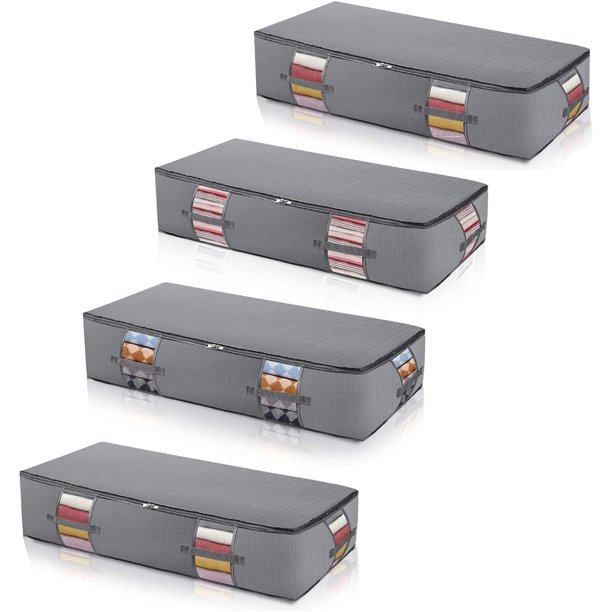 ExtraLarge Under Bed Storage Bags[4pack] Washable Cloth Under Bed