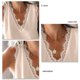thumbnail image 5 of Encaje TRIM Tank Top color puro V Masajeadores de cuello sin mangas elegante Loose fit casual chaleco las mujeres para citas, 5 of 6