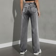 thumbnail image 5 of Tsivenald Womens Jeans High Waist Acid Wash Denim Wide Leg Five Pocket Button Fly Loose Casual Denim Pants, 5 of 7
