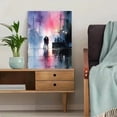 thumbnail image 5 of Romantic Couple Silhouette Waterfront Sunset Watercolor Canvas Print, Ideal for Living Room Bedroom Hotel Office, 5 of 8