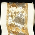thumbnail image 3 of The Ribbon People Ivory and Gold Sparkling Argyle Wired Craft Ribbon 6" x 10 Yards, 3 of 3