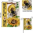 thumbnail image 2 of Welcome Spring Summer Bumble Bee Sunflower Decorative Garden Flag, Flower Honeycomb Yard Outside Decorations, Buffalo Plaid Bow Burlap Farmhouse Outdoor Small Home Decor Double Sided 12.5x18, 2 of 6