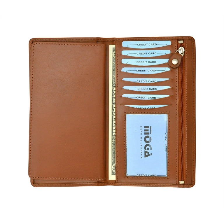 Light brown handmade leather card holder from genuine Italian leather