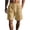 Khaki_001, variant on Domuza Mens Cotton Linen Shorts Knee Stretch Waist Mens Drawstring Elastic Waist Straight Leg Solid Color Breathable Daily Army Green 2XL