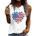 thumbnail image 2 of Tank Tops for Women Plus Size Independence Day Sleeveless Round Neck Summer Casual Loose T-Shirt White XXL, 2 of 4