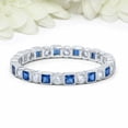 thumbnail image 4 of HeartsAndYou 2ct Natural Sapphire Diamond Wed Band Full Eternity Milgrain 14k REAL White Gold, 4 of 9
