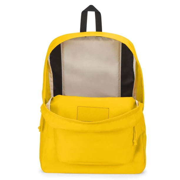 Jansport モノクロームイエローバックパック JanSport yellow gold backpack fabric leather zip pockets padded