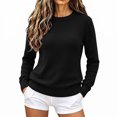 thumbnail image 4 of tarylea Knitted Tops for Women Long Sleeve Crew Neck Sweater Tops Casual Loose Fall Comfy Solid Color Tops, 4 of 6