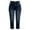 Dark Blue, variant on WTOBBY Women's Distressed Skinny Jeans, Stretchy Ripped Denim Pants with a Trendy and Edgy Style for Everyday Wear, Comfortable Fashion Leggings with Abrasions,Black L