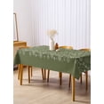 thumbnail image 3 of Japanese Rectangle Tablecloth, Green Rustic Retro Pastoral Floral Leaves Waterproof & StainResistant Tablecloth, Washable Oil-proof Table Cover for Dining/Party/Wedding/Camping/Buffet 60x120 In, 3 of 9