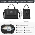 thumbnail image 3 of Weekender Bags for Women, Carry on Overnight Weekend Travel Duffel Bag with Shoes Compartment &Toiletry Bag, Personal Item Bag for Travel Business Trips Sport Hospital(Black), 3 of 8