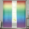 thumbnail image 2 of Rainbow Colored, Sheer Curtains 96 Inches Long 2 Panels Set, Window Sheer Curtains for Living Room/Bedroom, Abstract Ombre Red Green Blue Purple Art Light Filtering Rod Pocket Curtain 52'' x 96'' x 2, 2 of 7