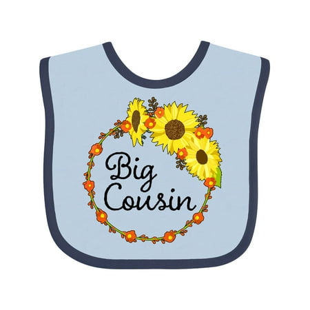 

Inktastic Big Cousin Sunflower Wreath Gift Baby Boy or Baby Girl Bib