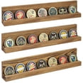 thumbnail image 3 of MyGift Set of 3 Burnt Wood Military Challenge Coin Display Holder and Wall Coin Collection Ledge Shelf, 3 of 4
