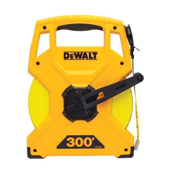 Cinta métrica DEWALT DWHT34049 de fibra de vidrio de 300 pies de largo