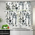 thumbnail image 3 of Ink Black Spot Kitchen Curtains Sets with Valance and Tier Sets Valance and Tiers Kitchen Window Decor Light Filtering Energy Efficient Curtain Set for Small Window, 3 of 5