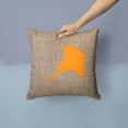 thumbnail image 2 of Carolines Treasures BB1095-BL-OR-PW1414 Stingray Burlap and Orange   Canvas Fabric Decorative Pillow BB1095 14Hx14W, 2 of 4