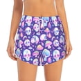 thumbnail image 2 of Susaid Skull mushroom colorful Print Women's High Waisted Running Shorts Quick Dry Athletic Gym Track Workout Shorts Zip Pocket-Large, 2 of 7