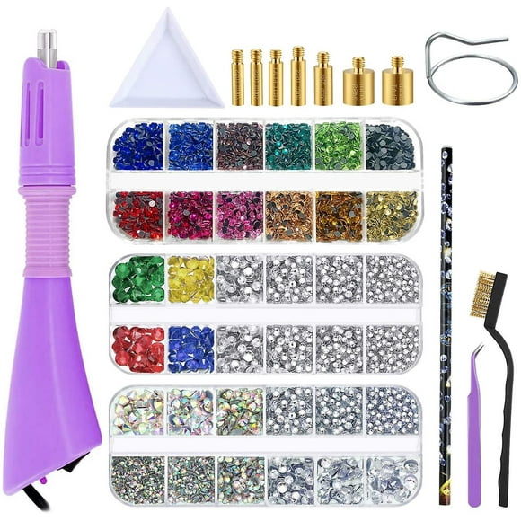 Black Friday Rhinestone Applicator, Bedazzled Kit With Rhinestonesdiy Hotfix Applicator Wand Setter, Compatible Crafts Clothes Shoes, 7 Different Appl_High-quality