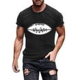 thumbnail image 2 of Gamivast Athletic Shirts for Men Heartbeat Football Graphic Crew Neck Short Sleeve Workout Shirts Gym Shirts Breathable Performance Fabric Workout Wear, 2 of 5
