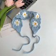 thumbnail image 1 of Banda para el cabello de ala ancha tejida a crochet para mujer, linda y decorativa banda para el cabello, bolso, pañuelo para la cabeza, sombrero, accesorios para el cabello tejidos, 1 of 6