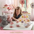 thumbnail image 5 of FAO Schwarz Ceramic Tea Party Set for Kids Pink Polka Dot 9 Pieces, 5 of 6