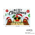 thumbnail image 4 of JOOCAR Merry Christmas Chickens with Santa Hats and Lights Linen Table Mats Set of 4 for Home Kitchen Table Decor 12x18 inch, 4 of 5