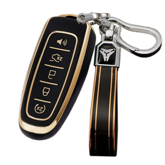 Fit for Ford Lincoln Car Remote Cover for MKS MKT MKX Navigator Key Fob Holder TPU Key Case Black