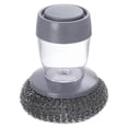 thumbnail image 2 of Iodue Cleaning Brush Multifunctional Pressing Cleaning Brush Dish Brush With Soap Dispenser Soap Dispensing With Replacement Heads Metal Sponge Kitchen Dish Brush, 2 of 4