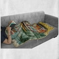 thumbnail image 6 of Vintage Palm Soft Flannel Fleece Throw Blanket, Summer Holiday Sun Surf and Sand Calligraphy and a Hip Bus on the Beach, Cozy Plush for Indoor and Outdoor Use, 70" x 90", Multicolor, by Ambesonne, 6 of 6