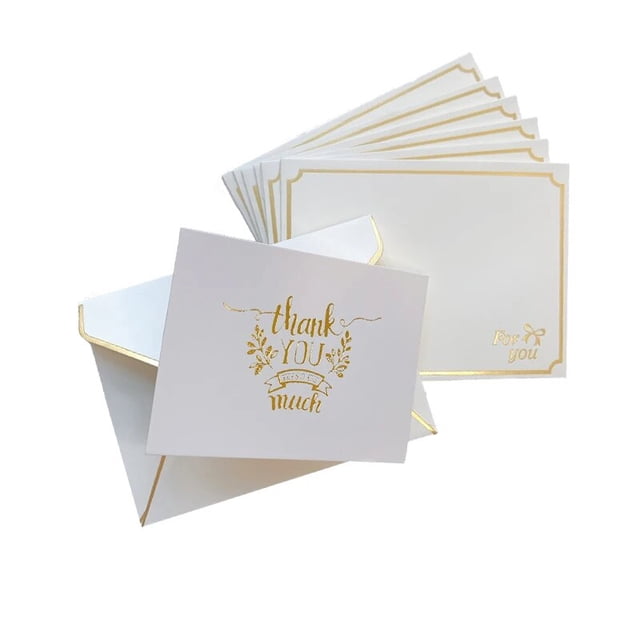 Tarjeta de felicitación de bronce en blanco, set de 100 tarjetas decorativas, ramo de ceremonias, gracias, invitación de boda, Mensaje de cumpleaños, sobre de bendición