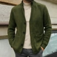 thumbnail image 2 of WELOIJEVBE Men's Cardigan Sweaters Fuzzy Trench Coat Solid Color Men Long Sleeve Pullover Solid Coat Blouse Bedroom for Men, 2 of 5