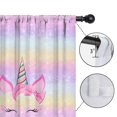 thumbnail image 4 of Blackout Kids Curtains,Rainbow Stripe Unicorn Pattern Childrens Insulated Curtains Set Of 2,Bedroom Essentials,Toddler Room Decor 42"x54", 4 of 5