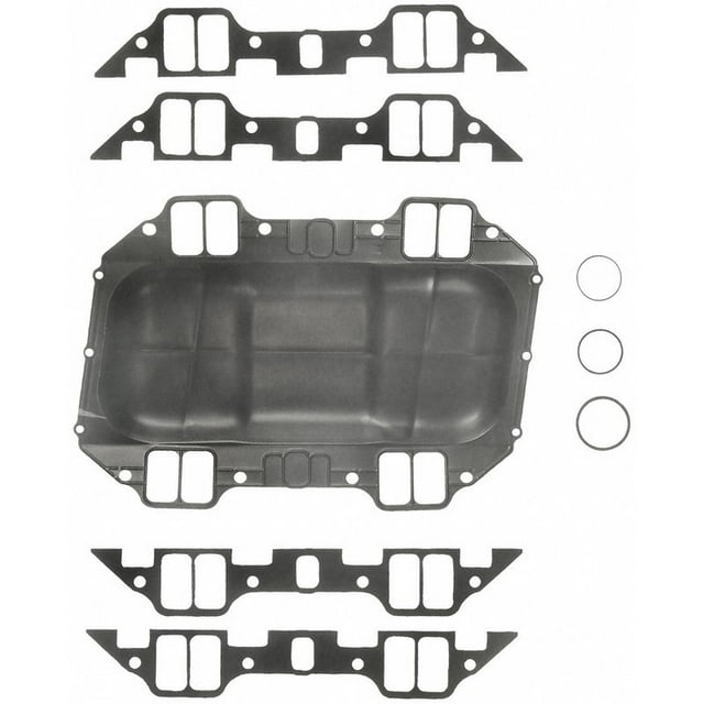 Fel Pro HP Intake Manifold Gasket 1214 Chrysler Big Block 361/383/400 Engines; Rectangular; 1.23 Inch X 2.27 Inch Port Size; Embossed Metal; 0.015 Inch Thick