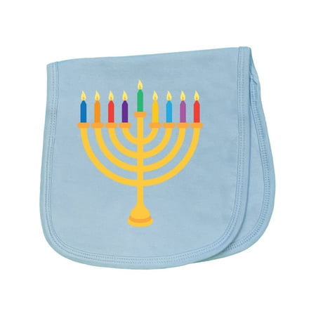Inktastic Hanukkah Menorah Candles Baby Burp Cloth