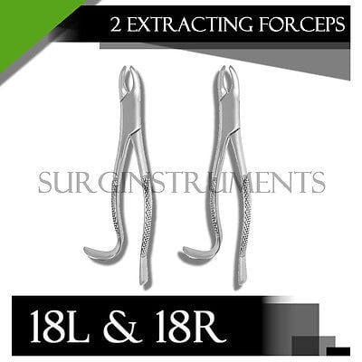 Extracting Forceps Set Of 2 - 18L & 18R - Surgical Dental Instruments