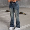 thumbnail image 6 of Dpytoraw Teen Girls Fashion Stretch Flare Denim Jeans, Stylish Casual Pants with Comfort Fit for Daily Wear Blue Size 8-9 Years, 6 of 6