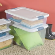 Sterilite Plastic Storage Bins Latching - Stackable with Lid - 12 Pack, 32 Quart