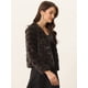 thumbnail image 3 of Abrigo mullido de piel sintétisin cuello chaquerecortacálide invierno pamujer Marrón Oscuro M, 3 of 6