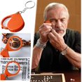 thumbnail image 4 of Lupa de bolsillo plegable de vidrio óptico (10X) - Juego de 2 con estuche de cuero giratorio ideal para la oficina, R, 4 of 5