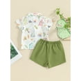 thumbnail image 4 of CIYCuIT Toddler Baby Boys Summer Clothes Short Sleeve Dinosaur Print Button Shirt + Elastic Waist Shorts 2Pcs Outfits Infant Casual Cute Shorts Sets  6M 9M 12M 18M 24M 3T, 4 of 9