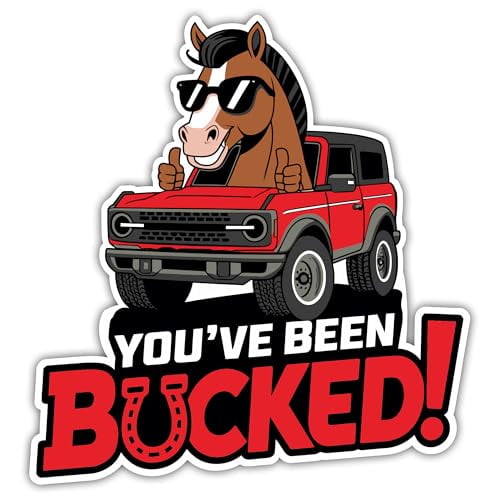 You've Been Bucked Funny Bronco 5 Inch Red Magnet, Horse-Themed Twist on Duck
