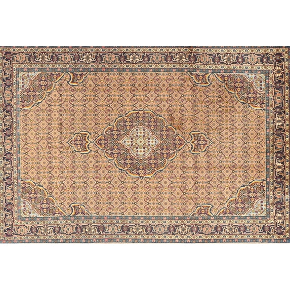 Ahgly Company Indoor Rectangle Traditional Sienna Brown Medallion Area Rugs, 5' x 7'