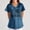 Blue, variant on Women's "We The People" Script V-Neck Tee with "1776-2025" Star Circle and "250 Years" Bold Text, Subtle Black-on-Black Print for Sophisticated Look Gray L