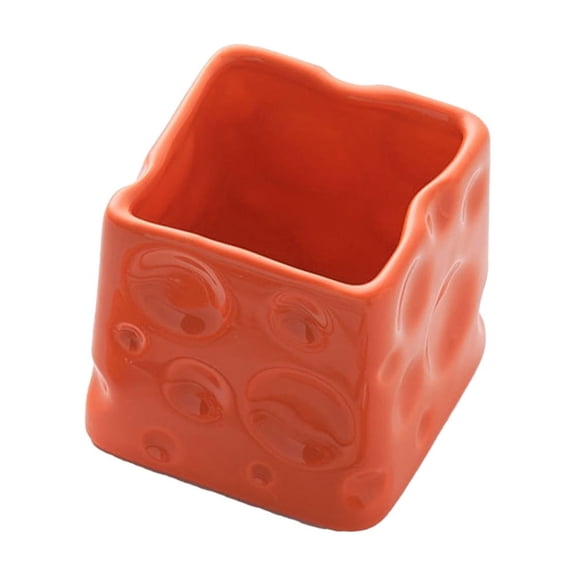 JOGZMZ Ceramic Cheese Storage Jar, High Appearance Desktop Organizer for Pens, Cosmetics, and Small Accessories