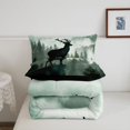 thumbnail image 5 of Manfei Woodland Stag Twin Comforter Sets,Foggy Pine Hills Bedding Set,Green,Black Reversible,2-Piece,1 Comforter and 1 Pillowcase, 5 of 7