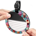 thumbnail image 2 of Ice Cream 2pcs PU Leather Round Bag Tags with Privacy Cover and Name ID Tag - Suitcase Tags for Travel Luggage, Handbags, Backpacks, School Bags, 2 of 6