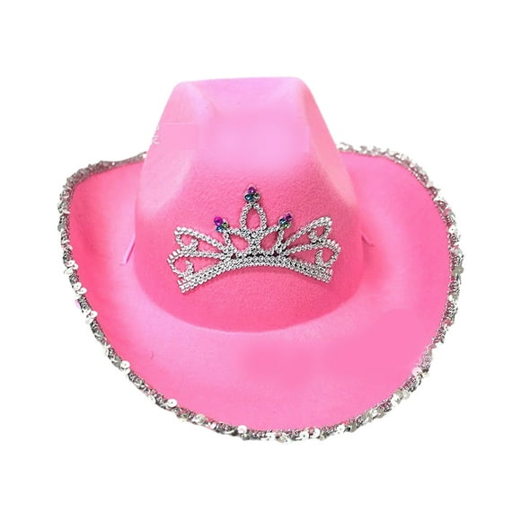 kurtrusly Stylish And Fashionable Cowboy Hat Accessory For Cosplayers Easy To Clean Cowboy Hat For Adult Pink colorful